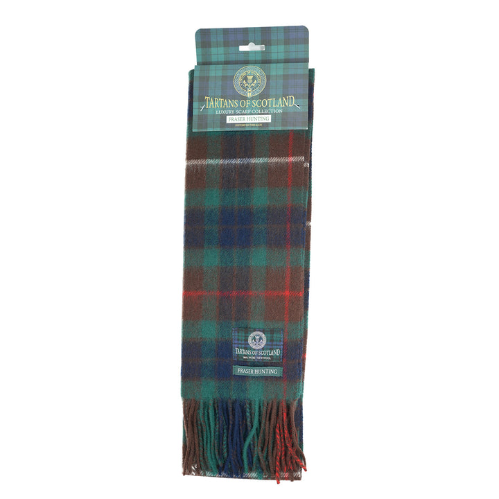 Tartan of Scotland 100% Pure New Wool Clan Scarf - Fraser