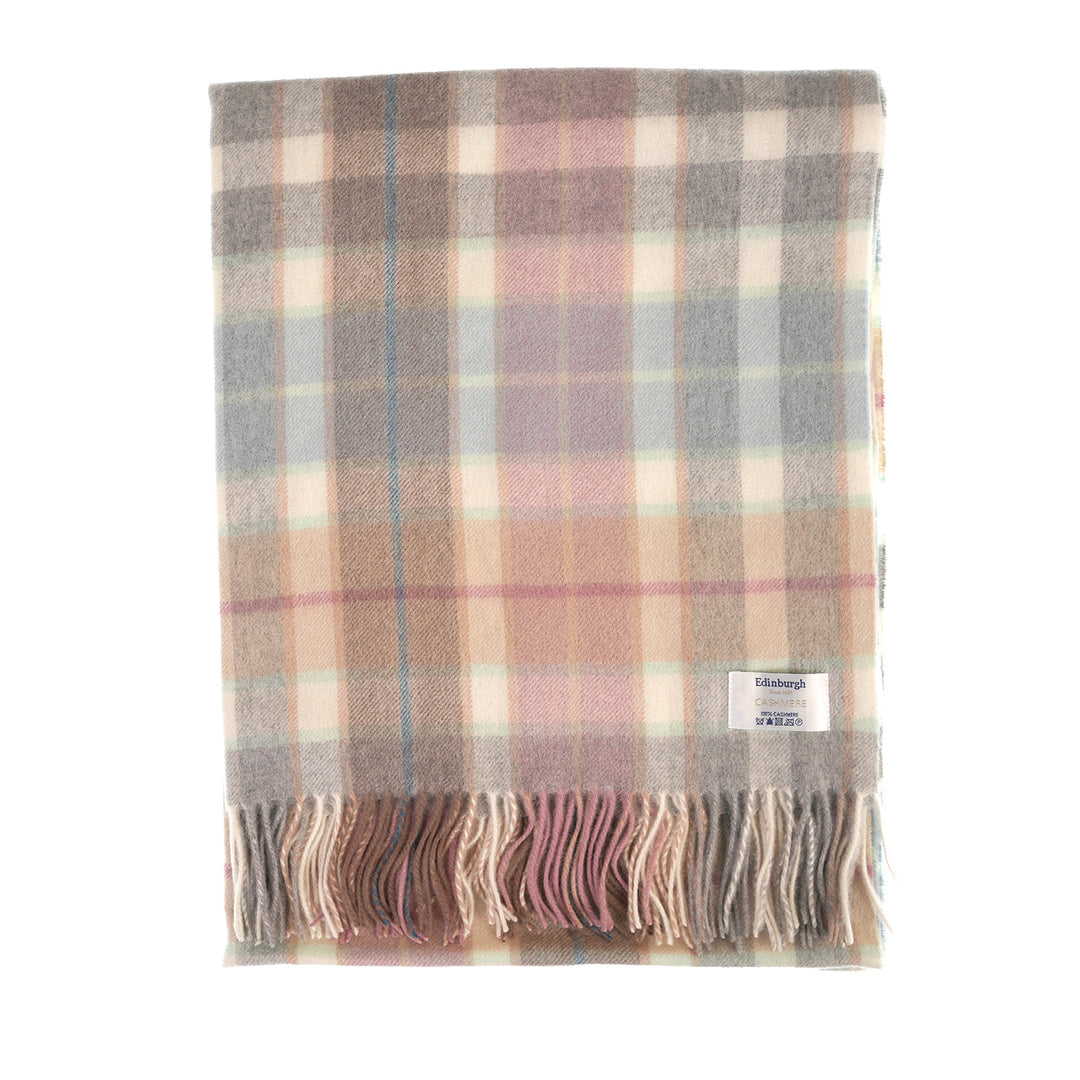 Luxury 100% Cashmere Blanket – Ultra Soft Checked Throw – Dunedin