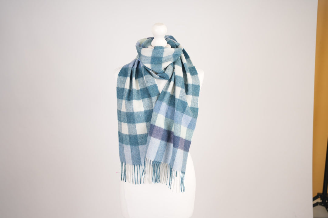 Edinburgh Cashmere Premium Lightweight Scarf - Ultra-Soft Luxury Wrap - PACIFIC WHITE