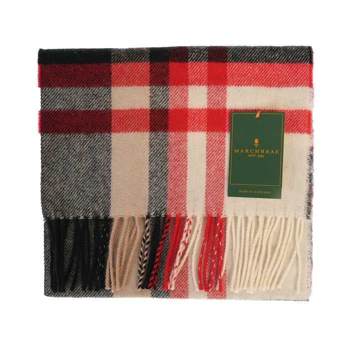 100% Lambswool Scarf – Traditional Tartan &amp; Check Designs - Made in Scotland - Fashion Check Camel