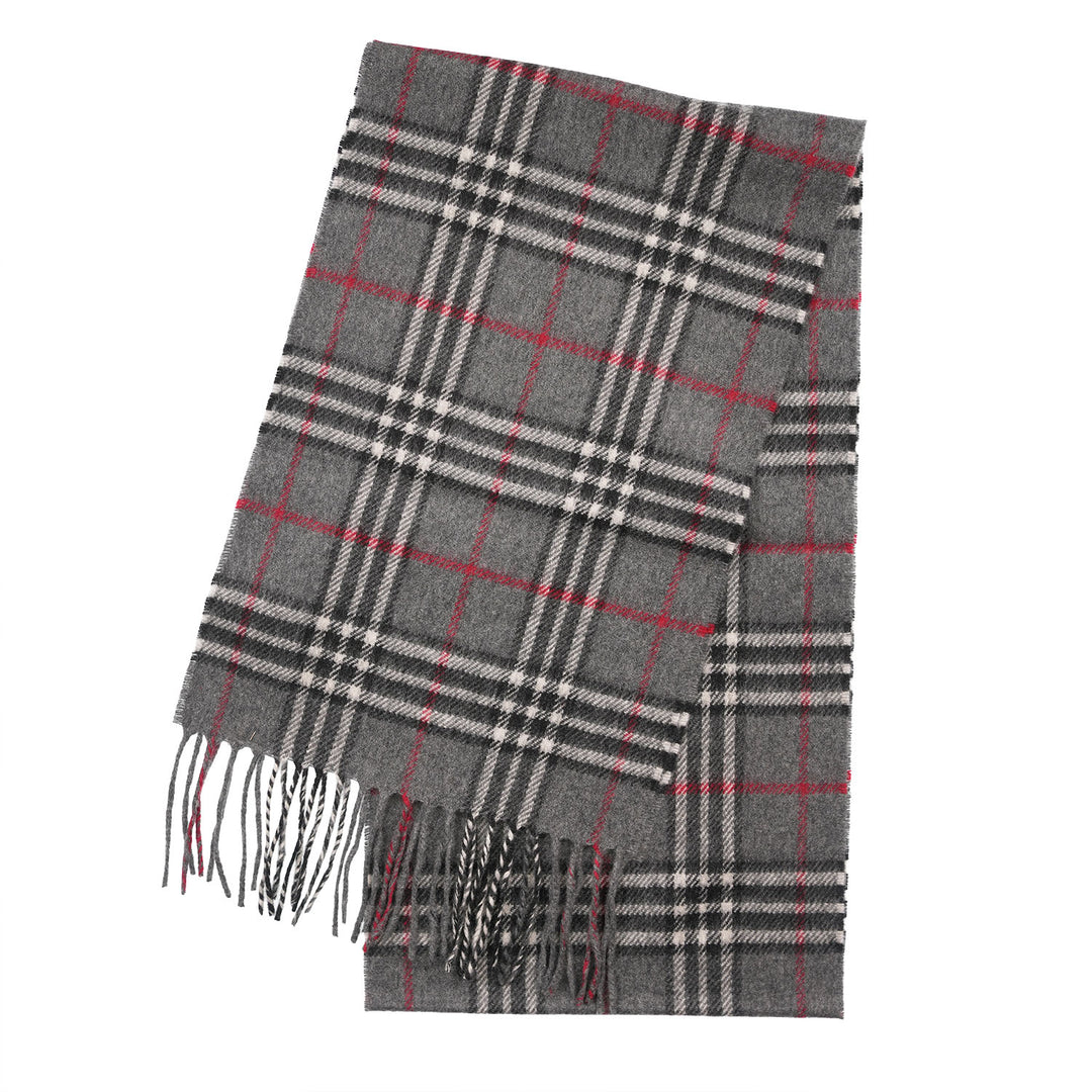 Tartan Weaving Mill 100% Pure Cashmere Scarf – Made in Scotland - THOMSON DARK GREY