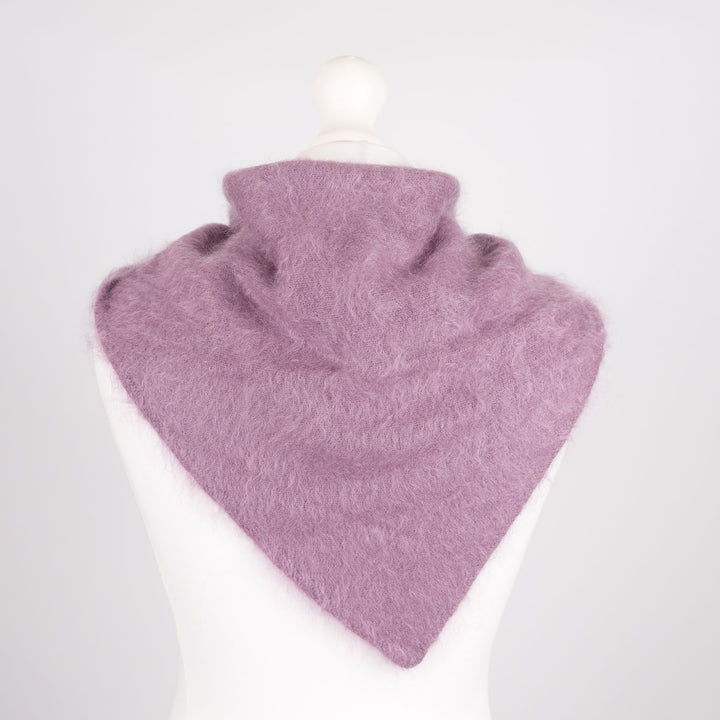 Pure Brushed Luxury Cashmere Triangle Head Scarf - VIOLET
