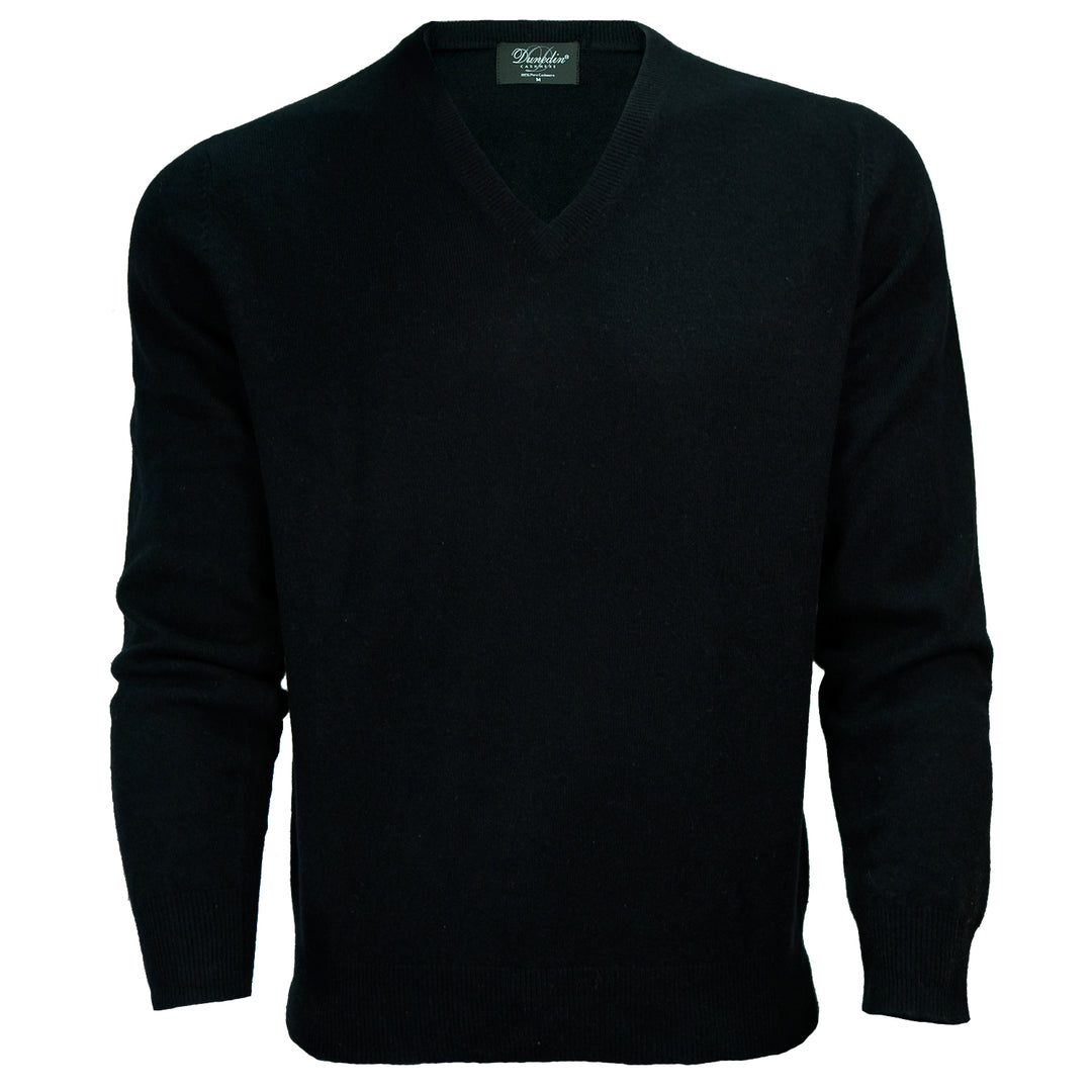 Men's Dunedin Cashmere 100% Cashmere V  Black