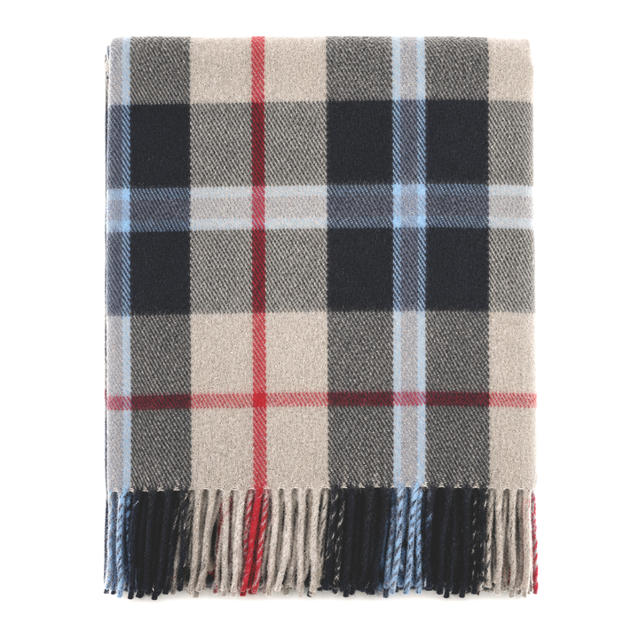Balmoral Highland Wool Blend Scottish Tartan Blanket Throw - Recycled Wool - DOUGLAS NAVY