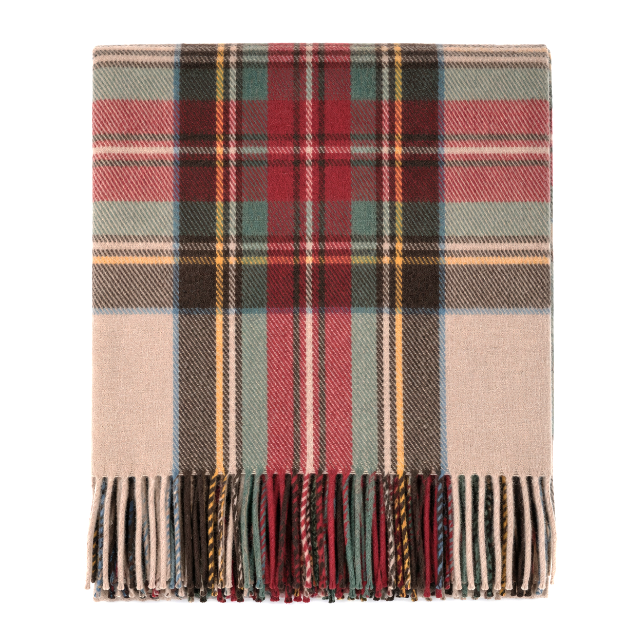 Balmoral Highland Wool Blend Scottish Tartan Blanket Throw - Recycled Wool - STEWART DRESS ANTIQUE