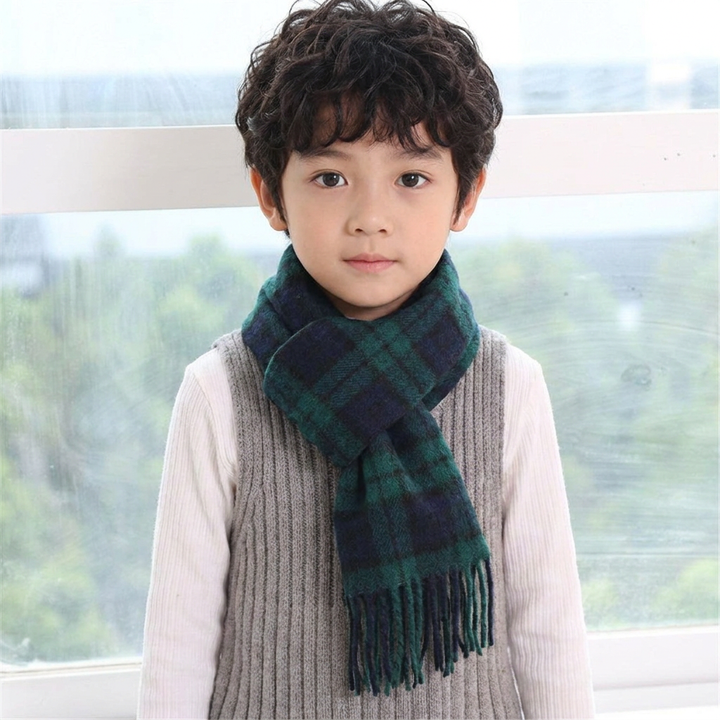 Kids 100% Cashmere Mini Scarf by Edinburgh Cashmere - Soft Luxury Children’s Scarf - Black Watch
