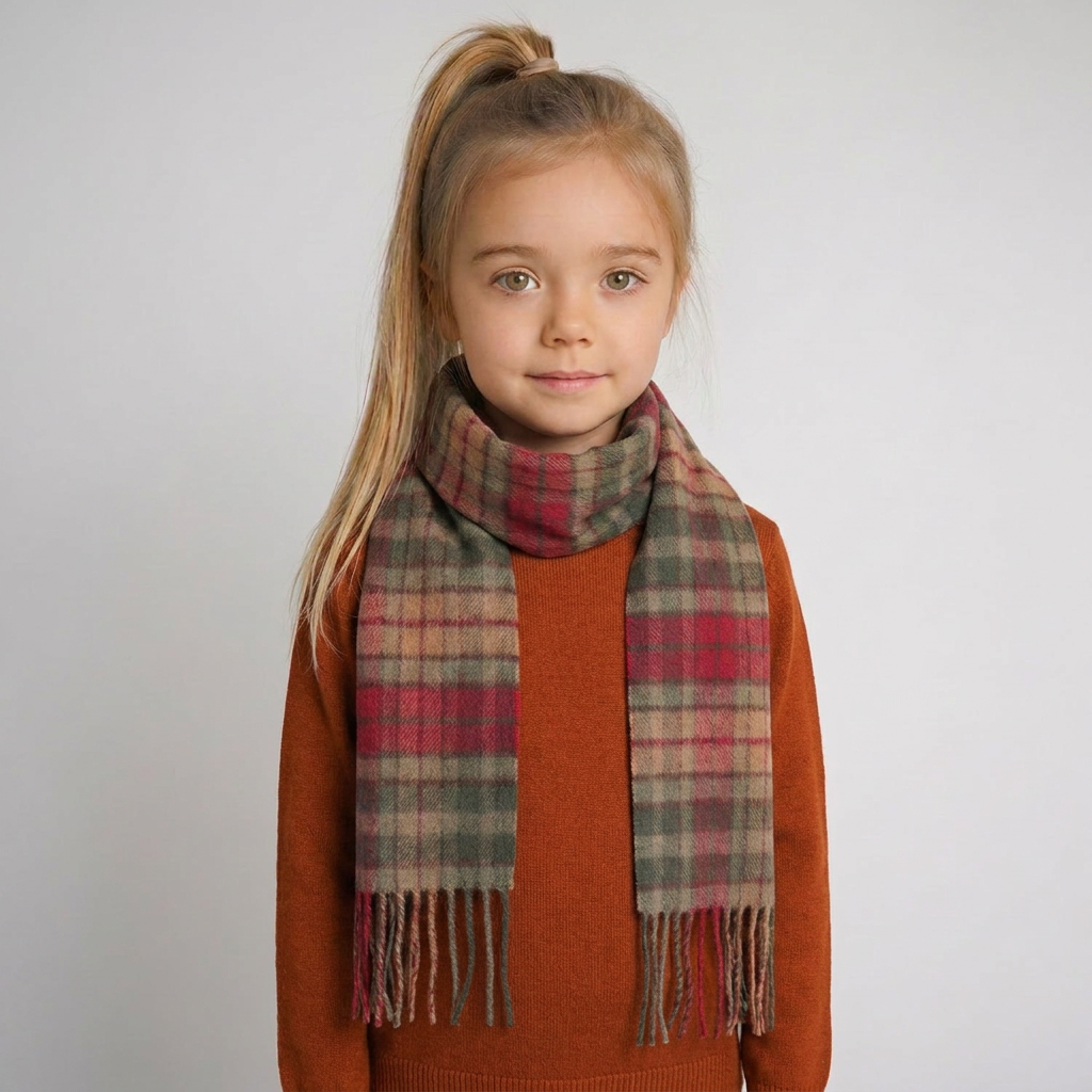 Kids 100% Cashmere Mini Scarf by Edinburgh Cashmere - Buchanan Autumn