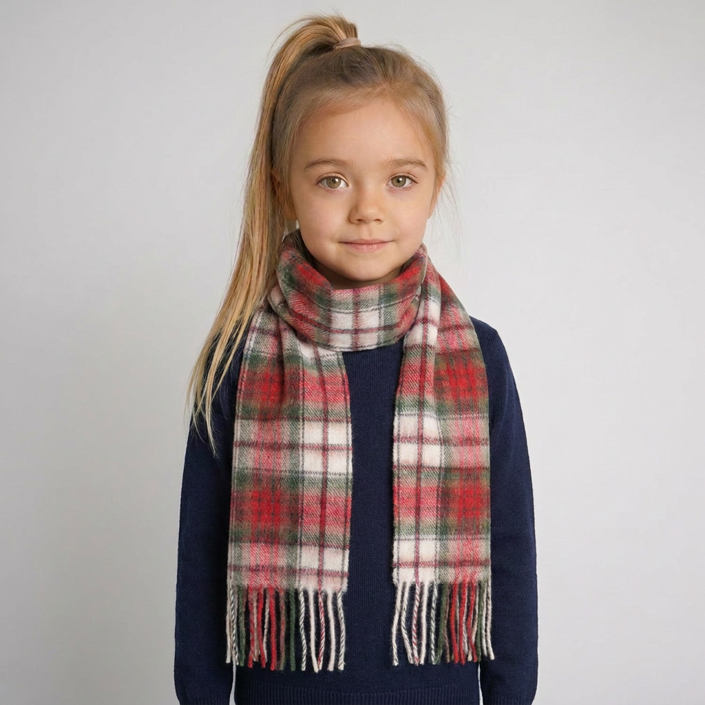 Kids 100% Lambswool Mini Scarf - Soft Luxury Children’s Winter Scarf - Macduff Dress