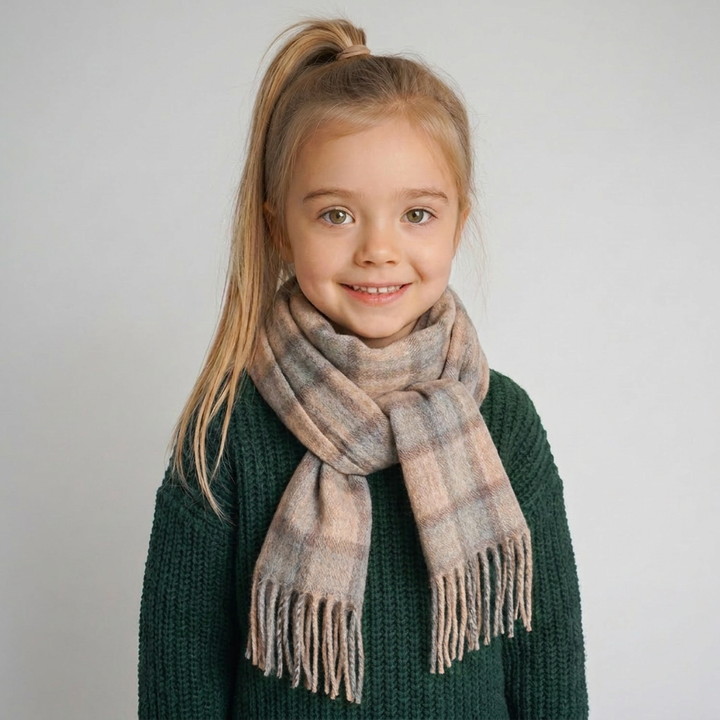 Kids 100% Cashmere Mini Scarf by Edinburgh Cashmere - Soft Luxury Children’s Scarf - Mackellar Natural