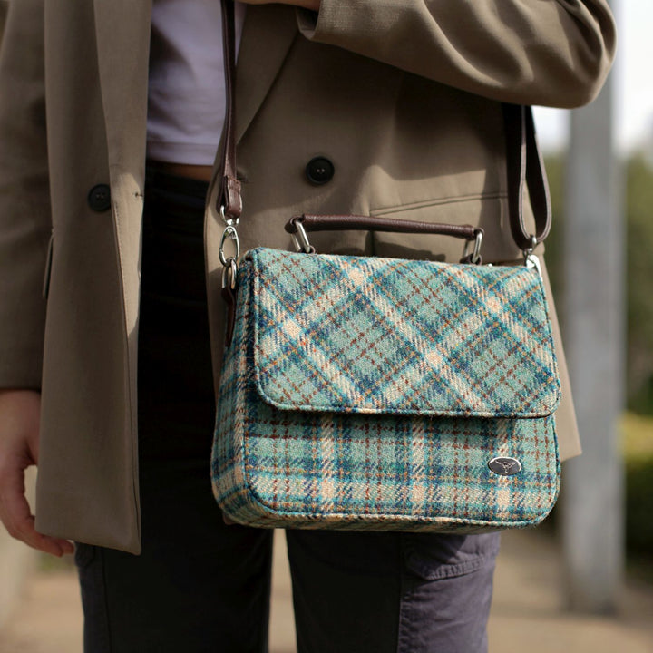 Harris Tweed Thurso Square Shoulder Bag - Stylish Tartan Everyday Bag