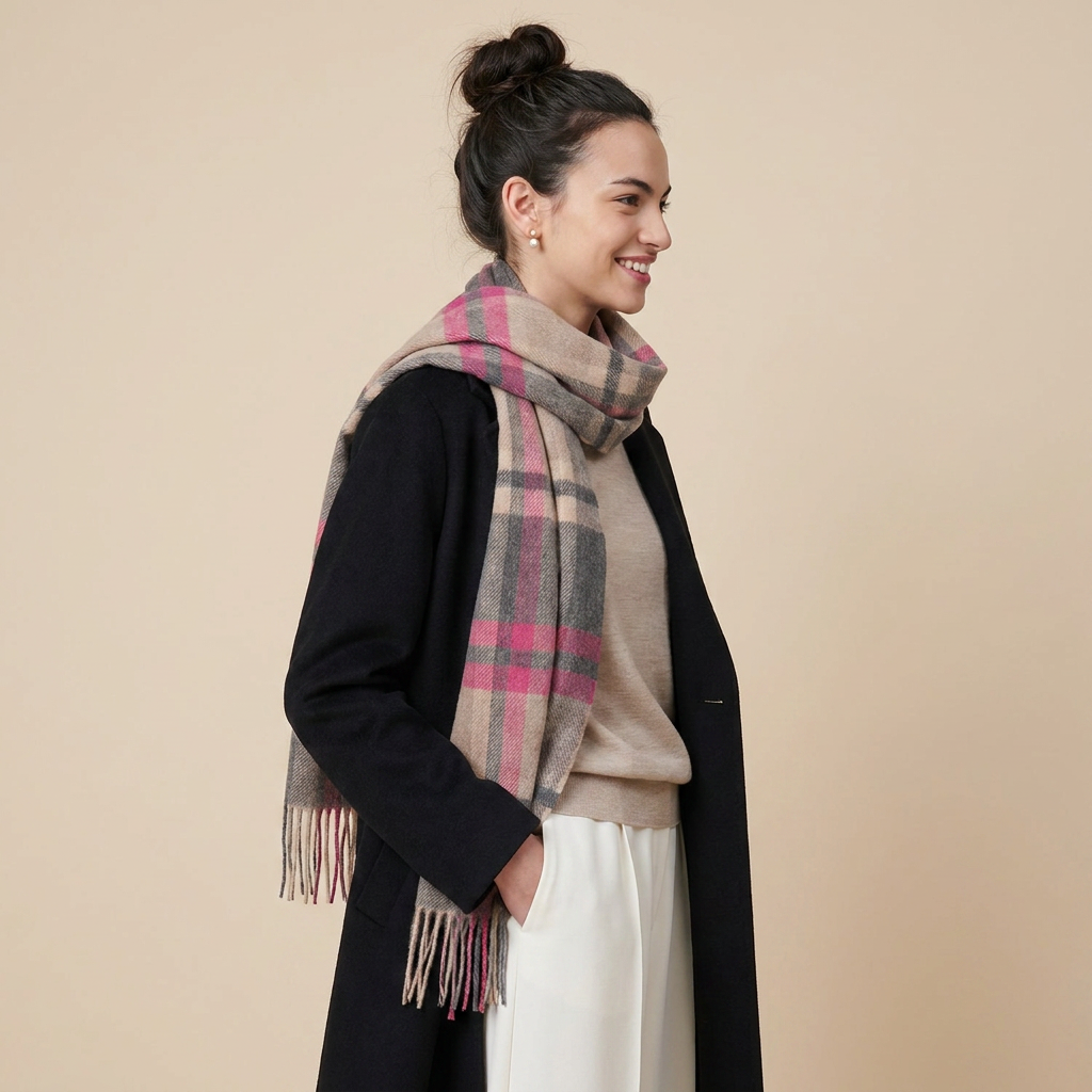 Tartan Weaving Mill 100% Pure Cashmere Scarf – Made in Scotland - AMPLIFIED RUBY