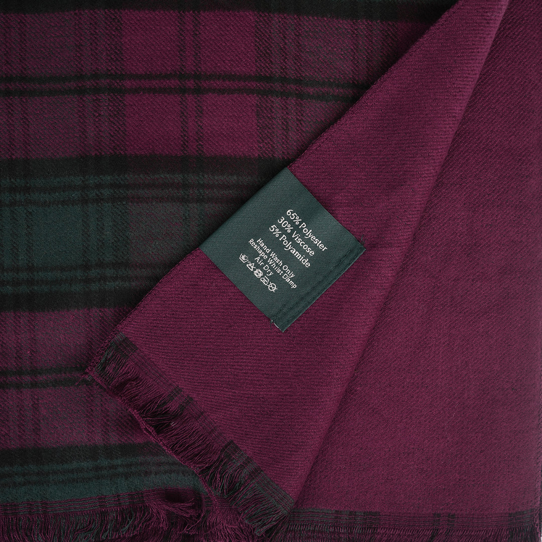 The Highland Wrap: Reversible Ultra-Soft Tartan Stole - Lindsay