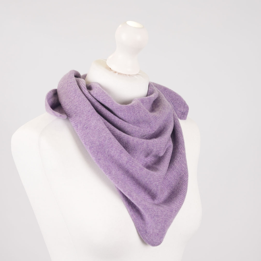 Women’s Luxury Ribbed Cashmere Triangle Scarf - HEATHER