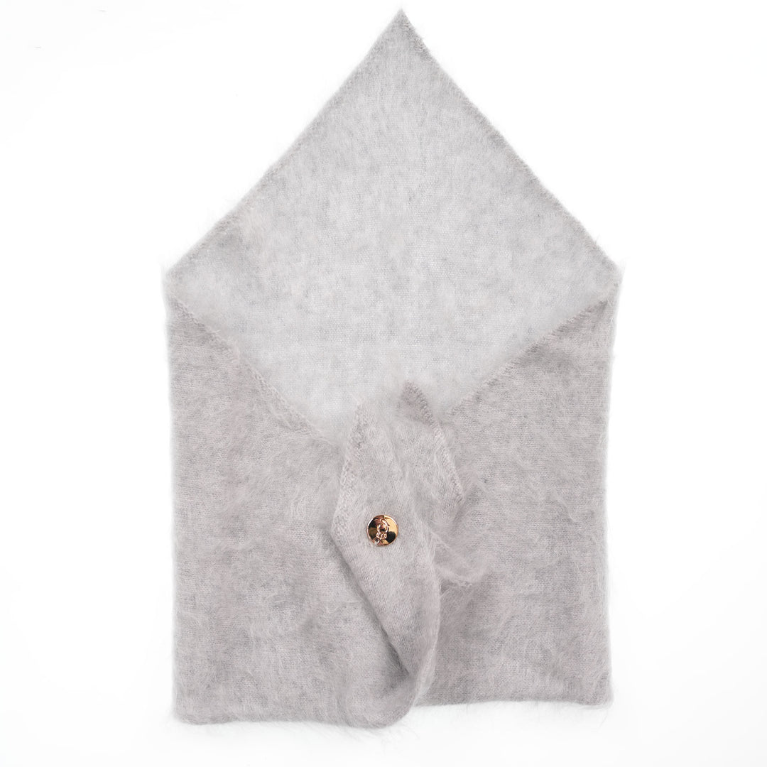 Pure Brushed Luxury Cashmere Triangle Head Scarf - RAIN