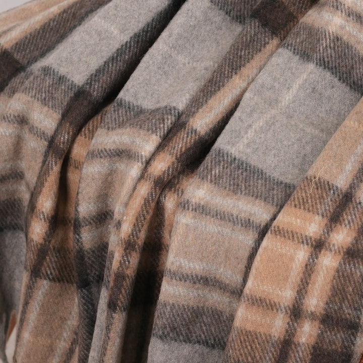 Highland Wool Blend Tartan Blanket Throw – Extra Warm Scottish Wool Blend – MACKELLAR NATURAL