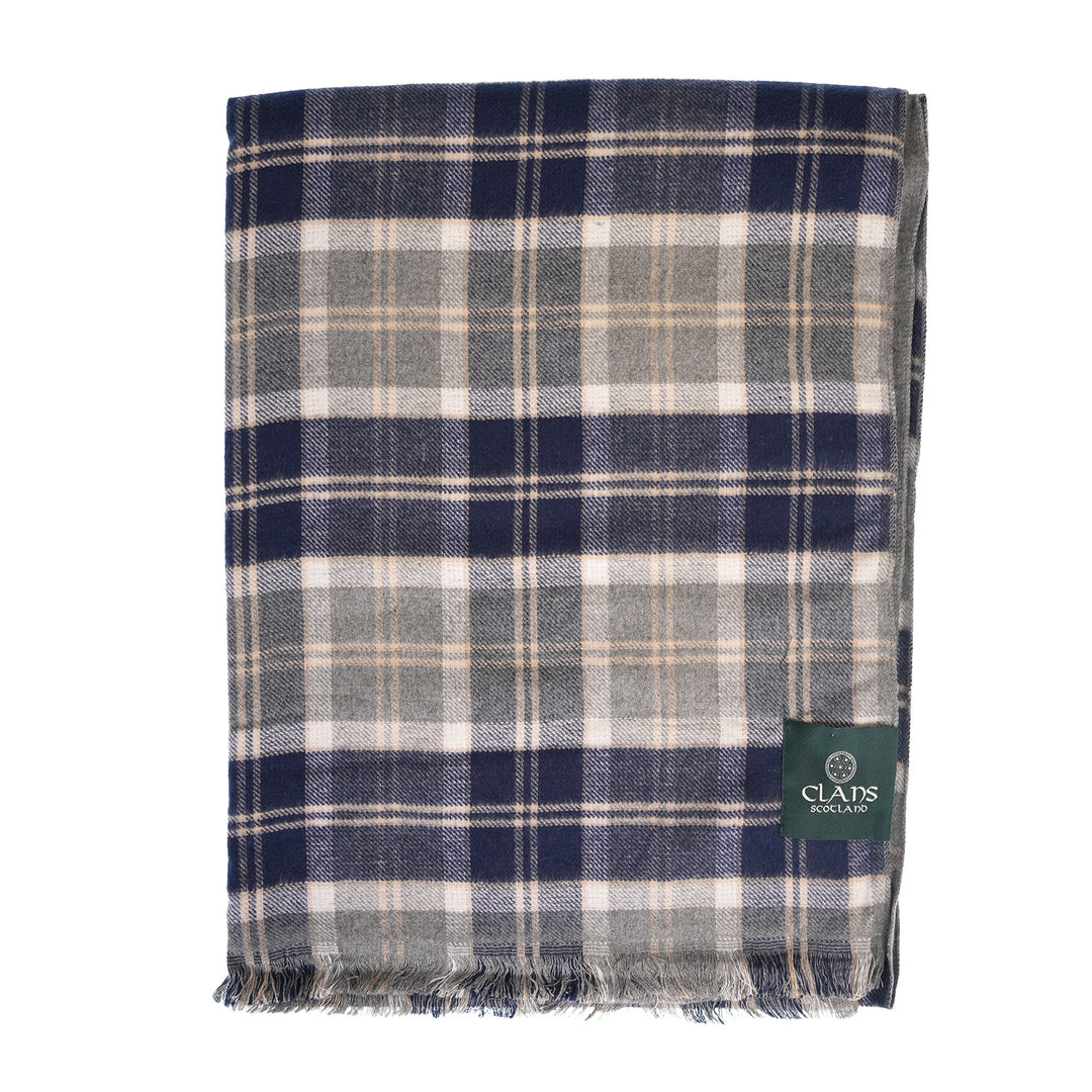 The Highland Wrap: Reversible Ultra-Soft Tartan Stole - Bannockbane Silver