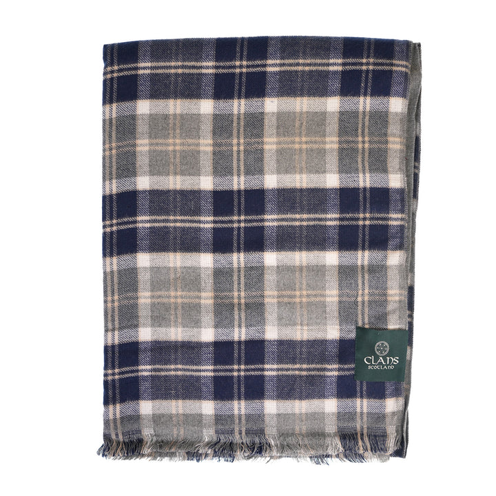 The Highland Wrap: Reversible Ultra-Soft Tartan Stole - Bannockbane Silver