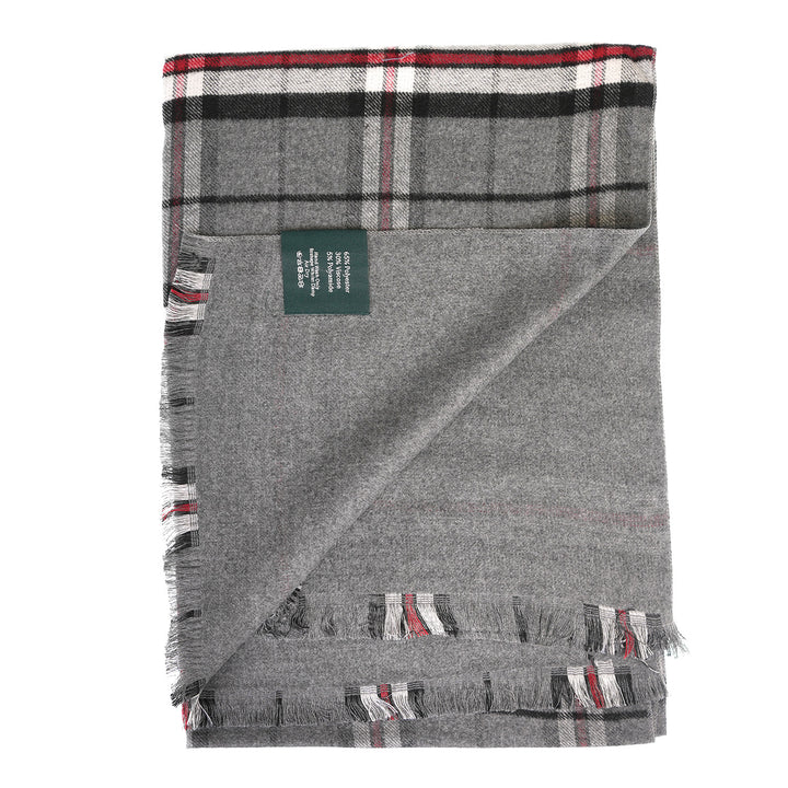 The Highland Wrap: Reversible Ultra-Soft Tartan Stole - Thompson Grey