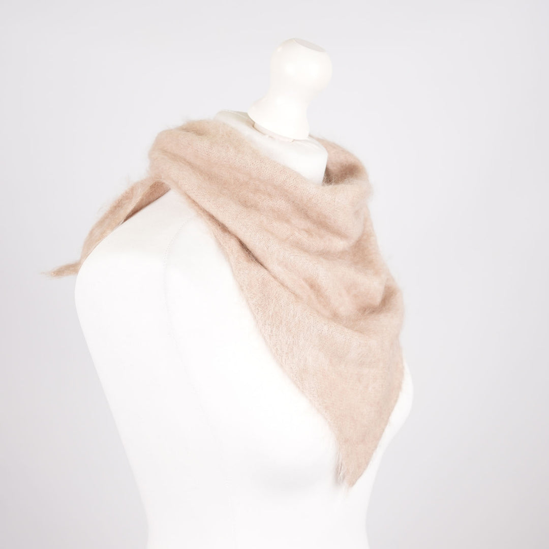 Pure Brushed Luxury Cashmere Triangle Head Scarf - REED