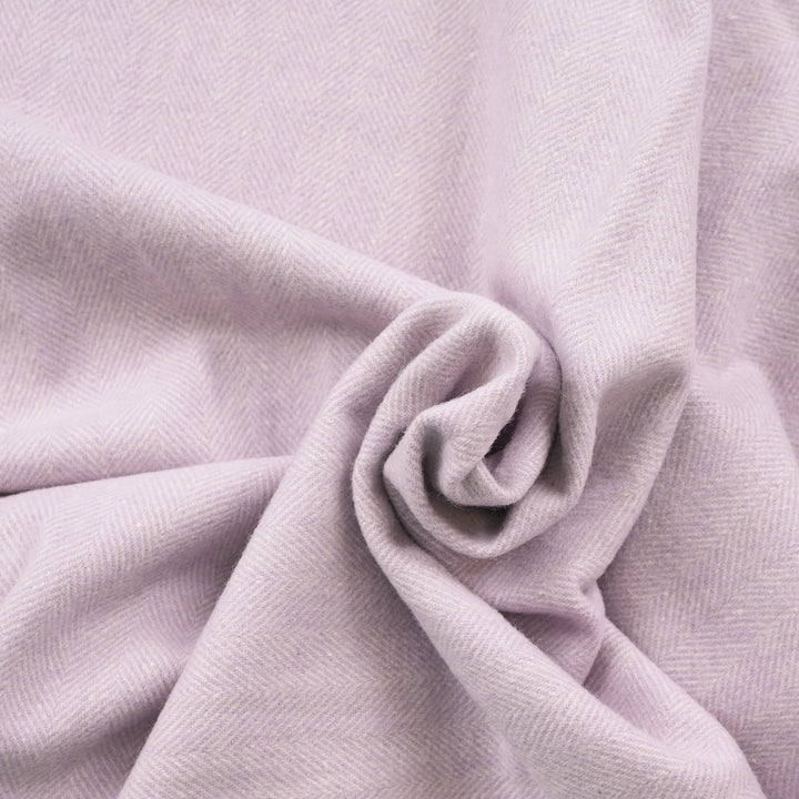 Recycled Wool Herringbone Knee Blanket – Pastel Fringed Throw - HEATHER
