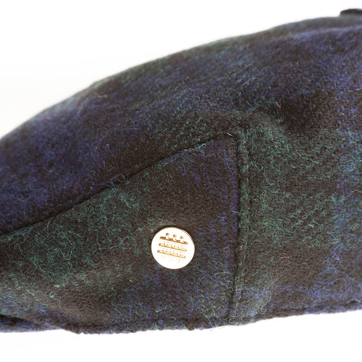 Heddle &amp; Reed Tartan Harris Tweed® Flat Cap Black Watch