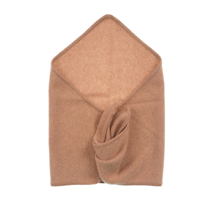 Women’s Luxury Ribbed Cashmere Triangle Scarf - CAMEL