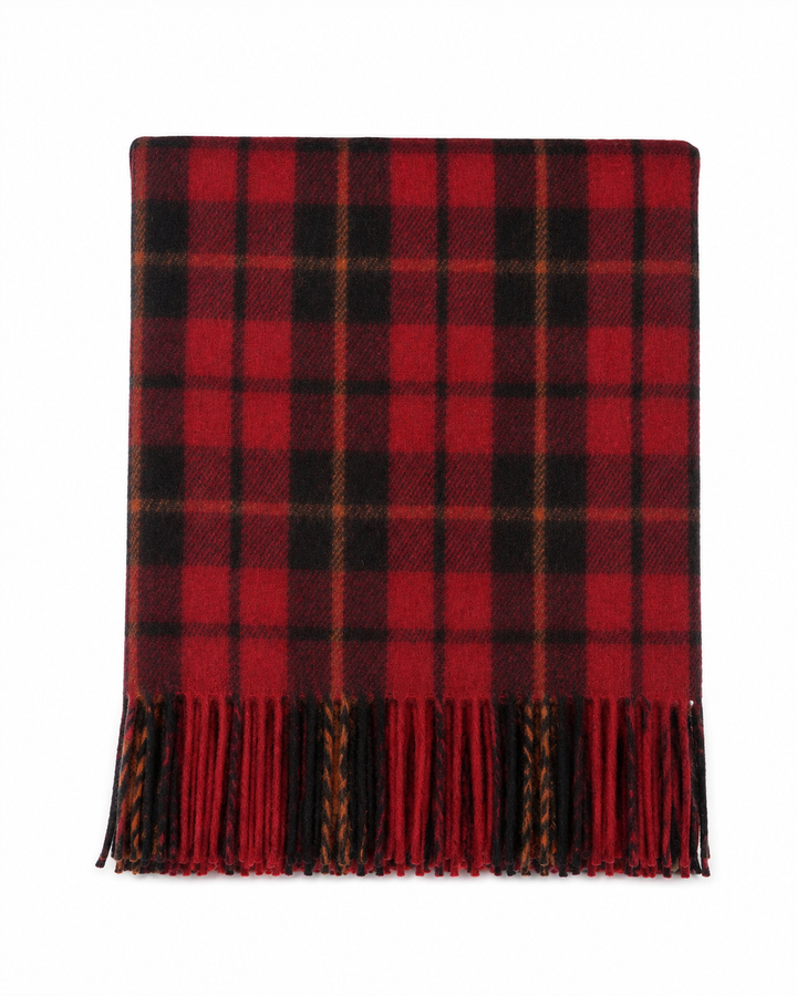 Highland Wool Blend Tartan Blanket Throw – Extra Warm Scottish Wool Blend – WALLACE