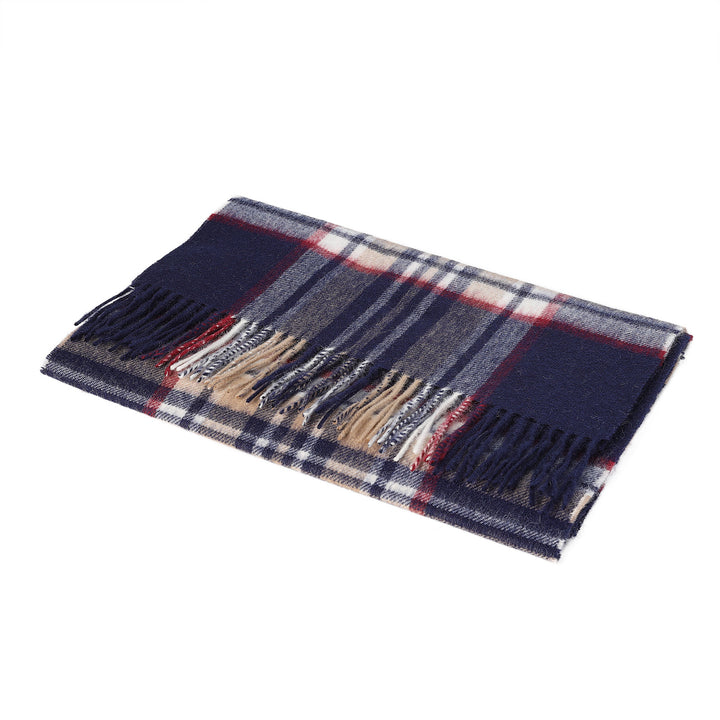 Heritage of Scotland 100% Lambswool Wide Scarf Soft Unisex Winter Wrap - Tartan &amp; Check Designs - STEWART NAVY