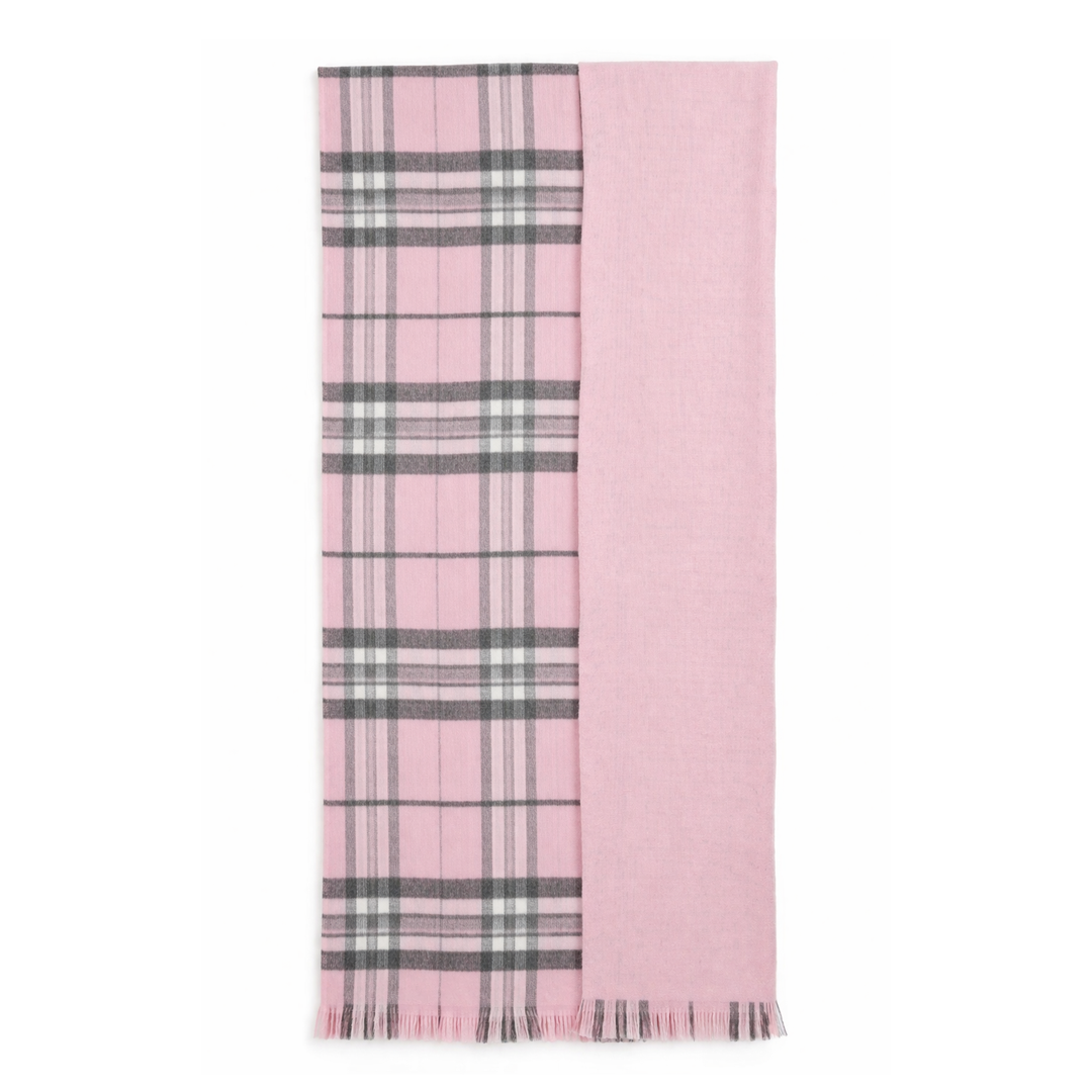 The Highland Wrap: Reversible Ultra-Soft Tartan Stole - Thomson Pink