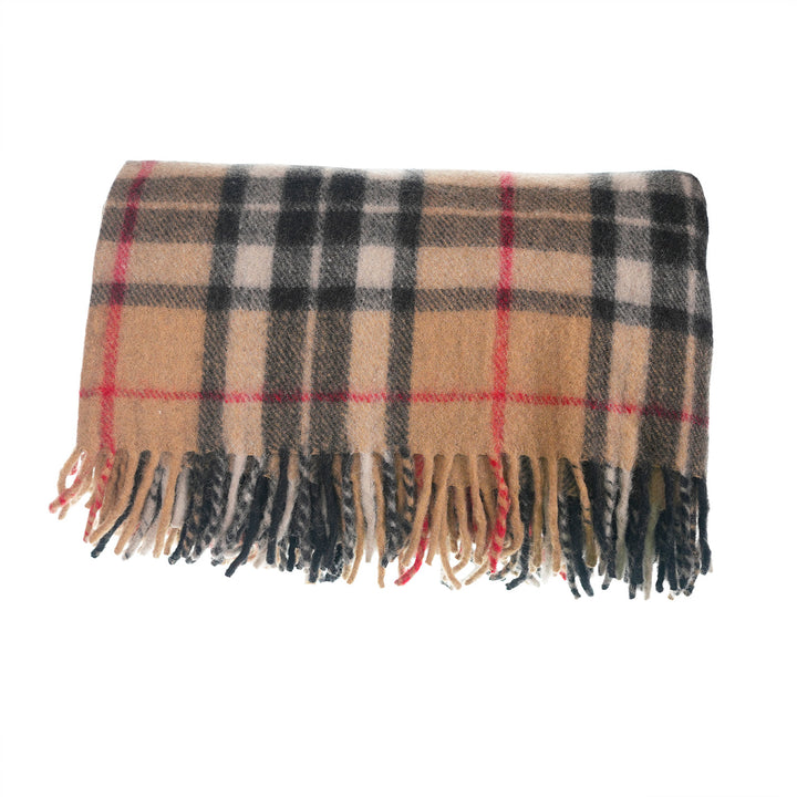 Highland Wool Blend Tartan Blanket Throw – Extra Warm Scottish Wool Blend – THOMSON CAMEL