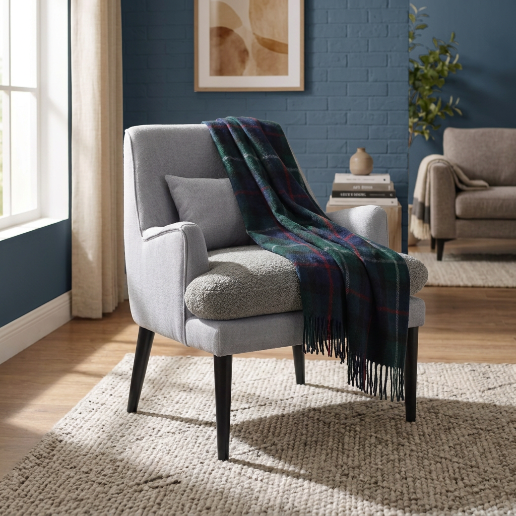 Scottish Tartan Wool-Blend Blanket Throw – Highland Comfort - MACKENZIE