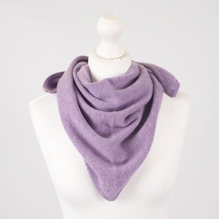 Women’s Luxury Ribbed Cashmere Triangle Scarf - HEATHER