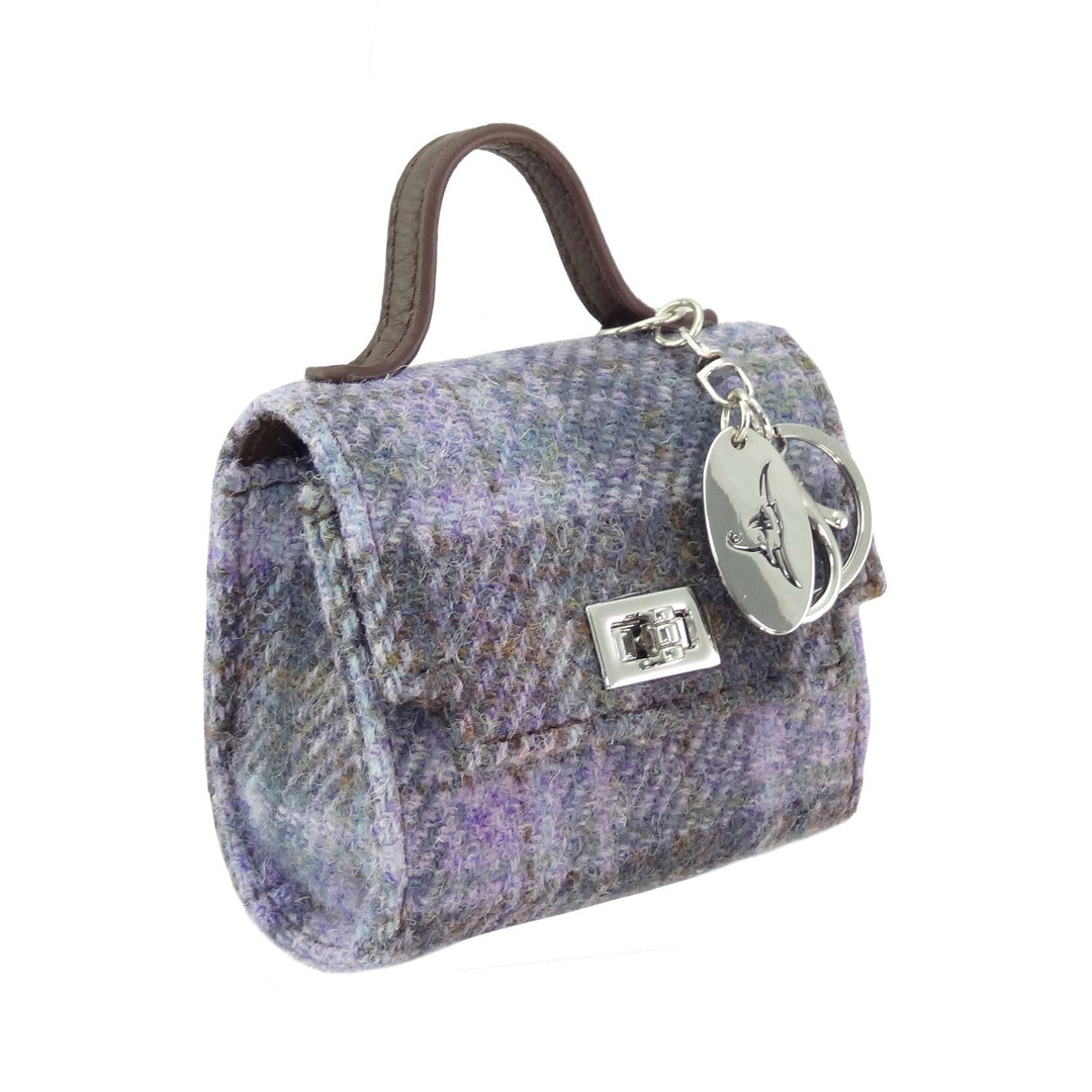 Harris Tweed Nochty Really Wee Bag - Mini Tartan Handbag - Soft Purple Tartan (COL155)