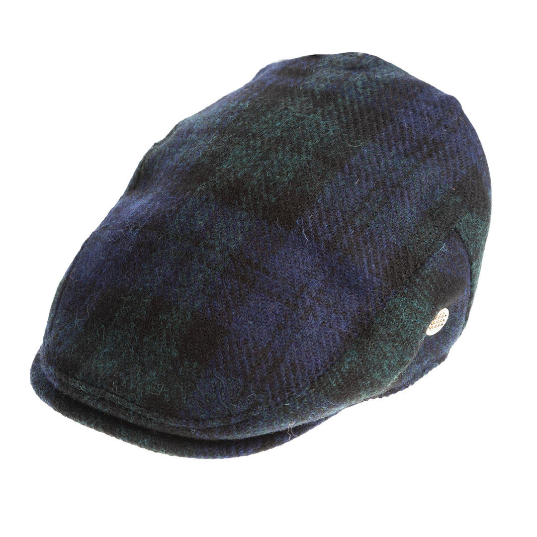 Heddle &amp; Reed Tartan Harris Tweed® Flat Cap Black Watch