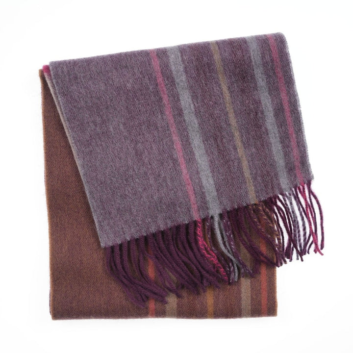 Edinburgh 100% Lambswool Scarf – Premium Soft Wool Wrap - BARCODE CHECK - WINEBERRY