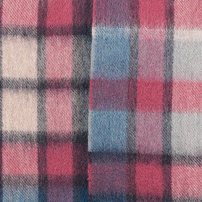 Edinburgh 100% Lambswool Scarf – Premium Soft Wool Wrap - ARTILLERY CHECK ASHLEY BLUE/PINK
