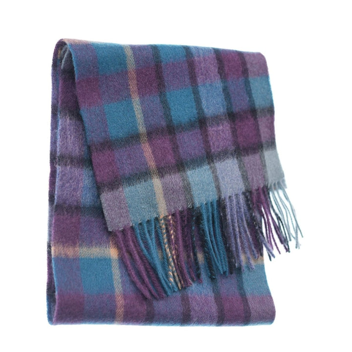 Edinburgh 100% Lambswool Scarf – Premium Soft Wool Wrap - ARTILLERY CHECK NAVY