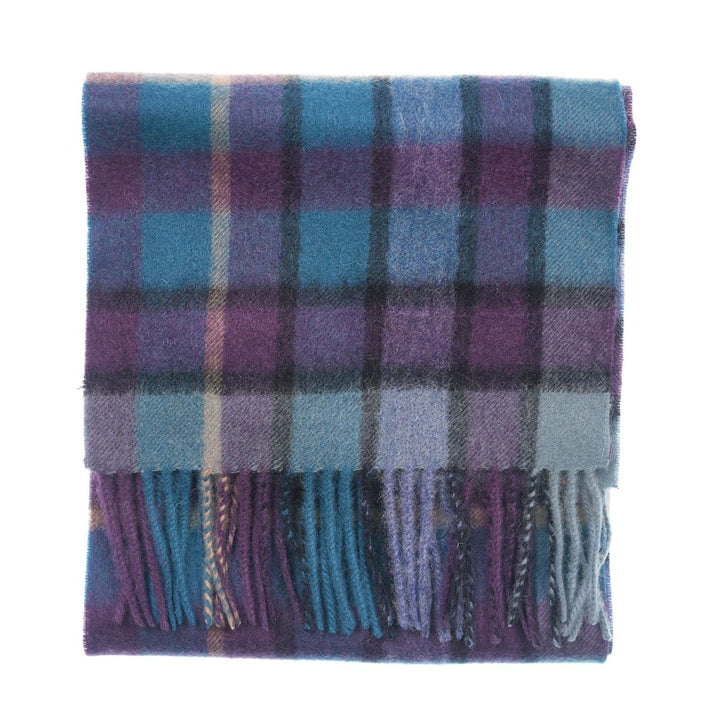 Edinburgh 100% Lambswool Scarf – Premium Soft Wool Wrap - ARTILLERY CHECK NAVY