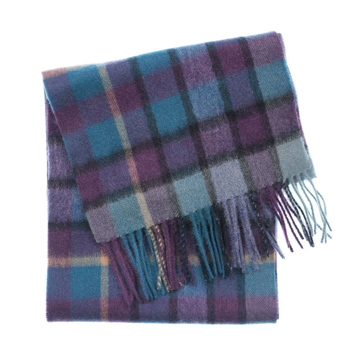 Edinburgh 100% Lambswool Scarf – Premium Soft Wool Wrap - ARTILLERY CHECK NAVY
