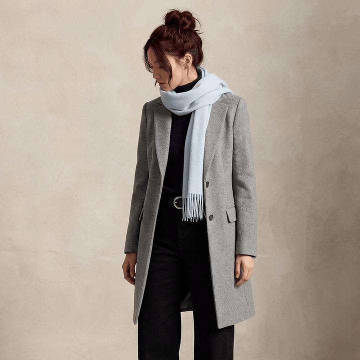 Edinburgh 100% Lambswool Scarf – Premium Soft Wool Wrap - BABY BLUE