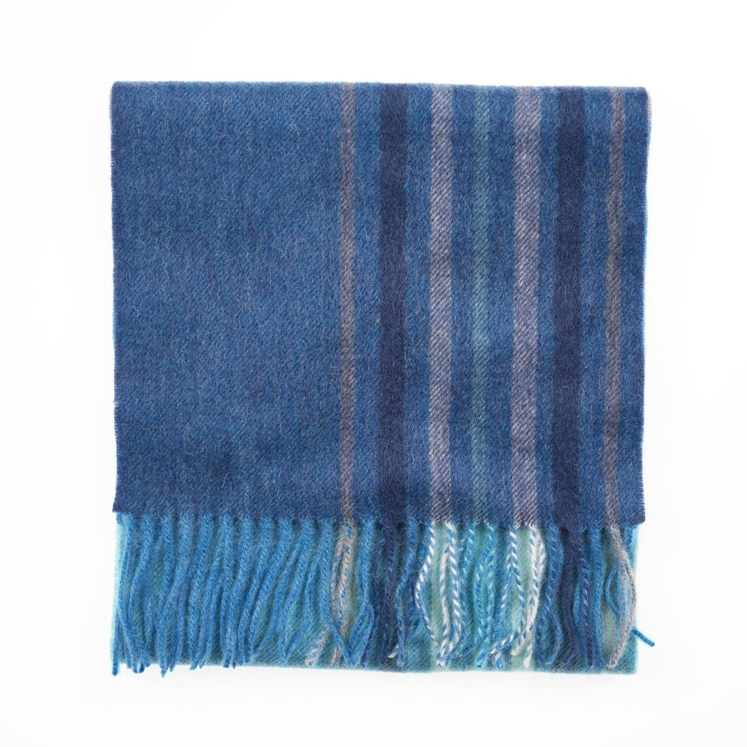 Edinburgh 100% Lambswool Scarf – Premium Soft Wool Wrap - BARCODE CHECK - AQUA BLUE