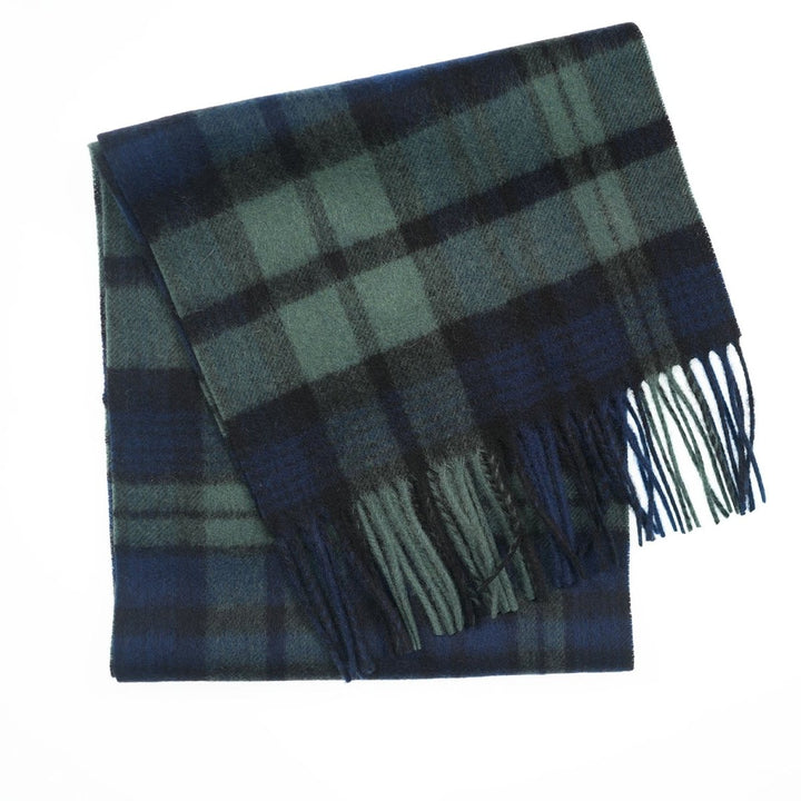 Edinburgh 100% Lambswool Scarf – Premium Soft Wool Wrap - BLACK WATCH DOUBLE SCALE