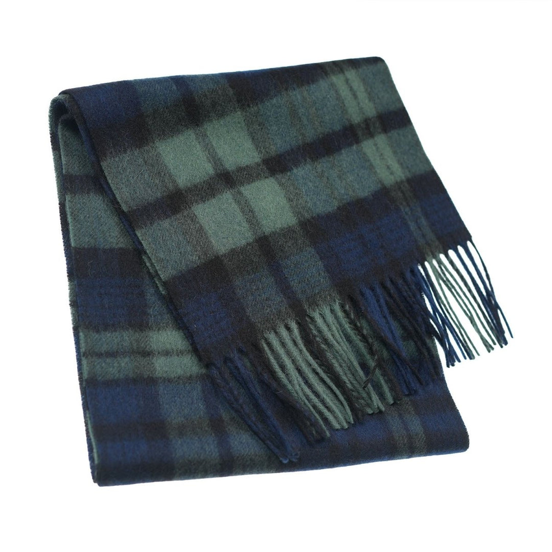 Edinburgh 100% Lambswool Scarf – Premium Soft Wool Wrap - BLACK WATCH DOUBLE SCALE