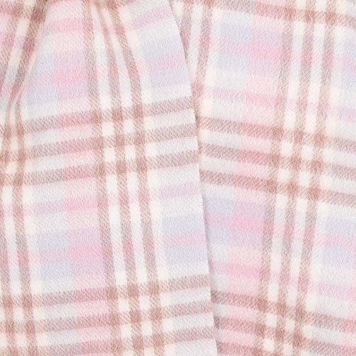 Edinburgh 100% Lambswool Scarf – Premium Soft Wool Wrap - CLUSTER GINGHAM 27622 LILAC/PINK/WHITE