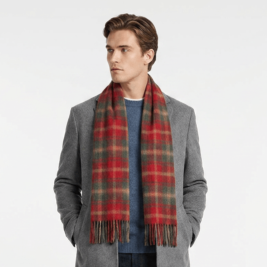 Edinburgh 100% Lambswool Scarf – Premium Soft Wool Wrap - DARK MAPLE