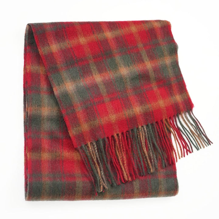Edinburgh 100% Lambswool Scarf – Premium Soft Wool Wrap - DARK MAPLE