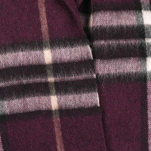 Edinburgh 100% Lambswool Scarf  Enlarged Off Ctr Scotty Thom Cabernet