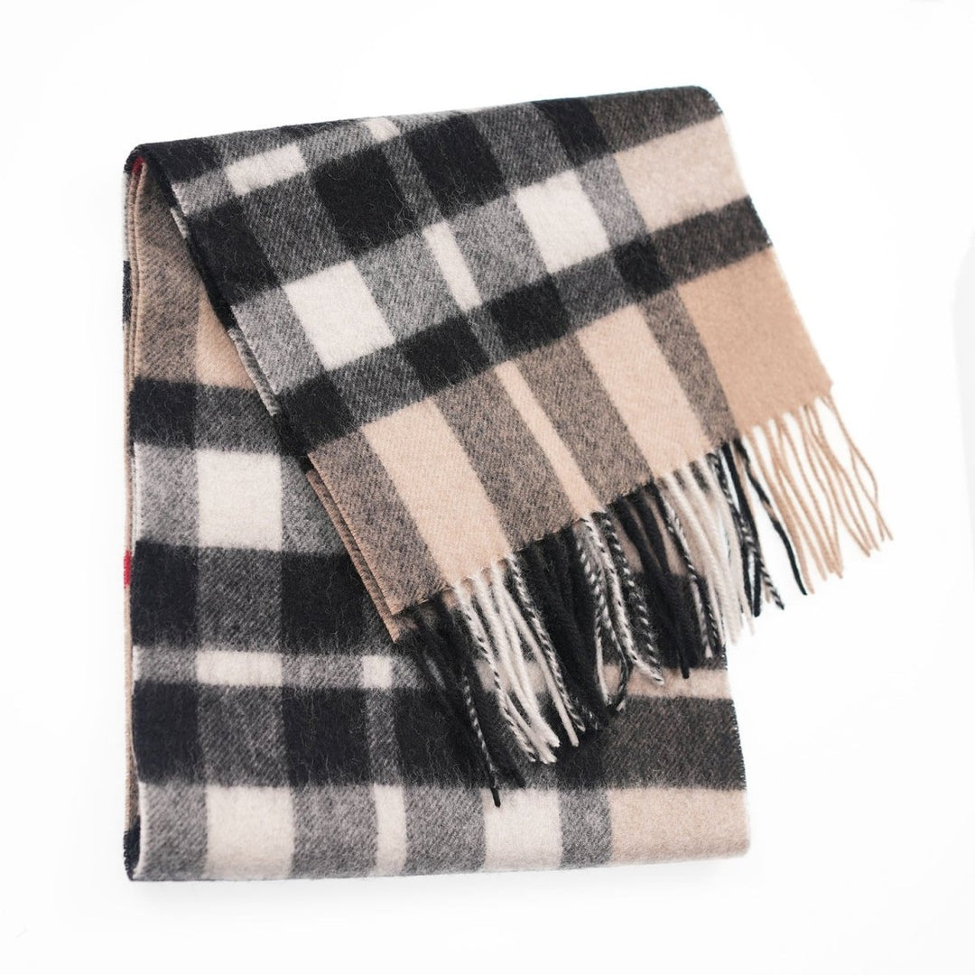 Edinburgh 100% Lambswool Scarf – Premium Soft Wool Wrap - EXPLODED SCOTTY THOMSON CAMEL