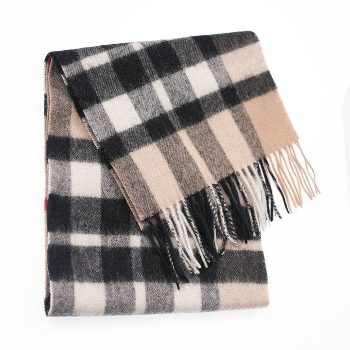 Edinburgh 100% Lambswool Scarf – Premium Soft Wool Wrap - EXPLODED SCOTTY THOMSON CAMEL