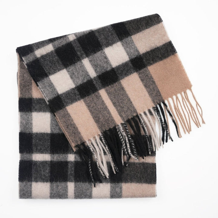 Edinburgh 100% Lambswool Scarf – Premium Soft Wool Wrap - EXPLODED SCOTTY THOMSON CAMEL